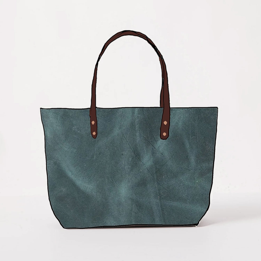 Scratch-and-Dent Atlantic Blue East West Tote- blue tote bag handmade in America