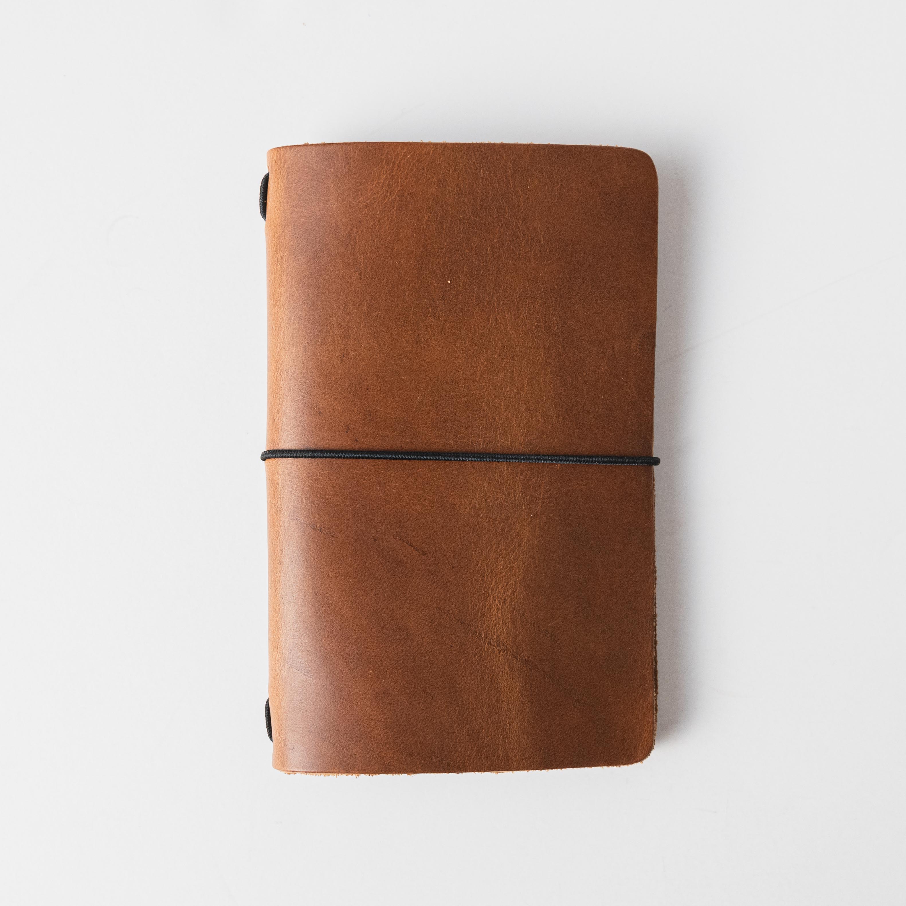 Sesame Double Shot Travel Notebook- leather journal - leather notebook - KMM &amp; Co.