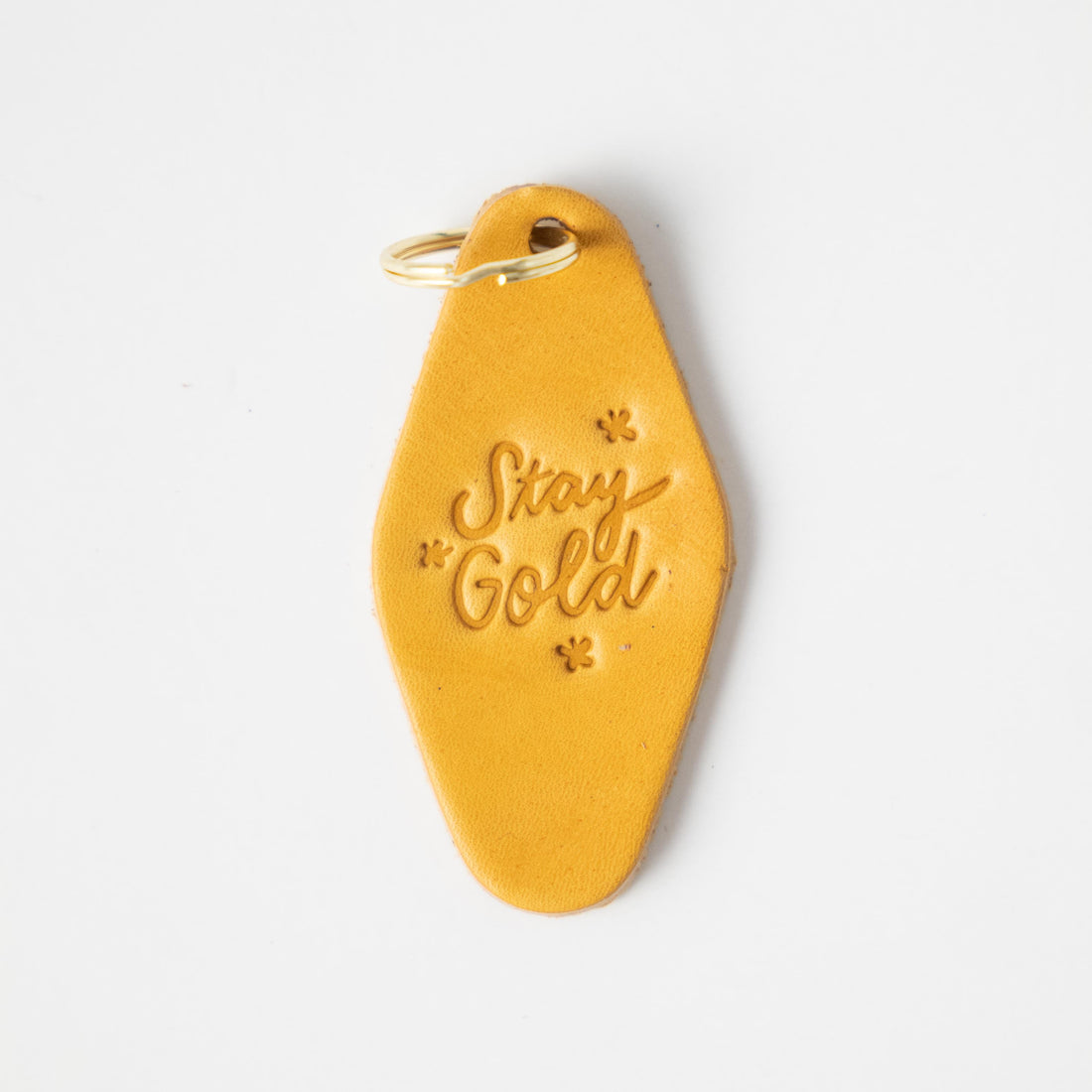 Stay Gold Hotel Key Fob- leather keychain - leather key holder - leather key fob - KMM & Co.