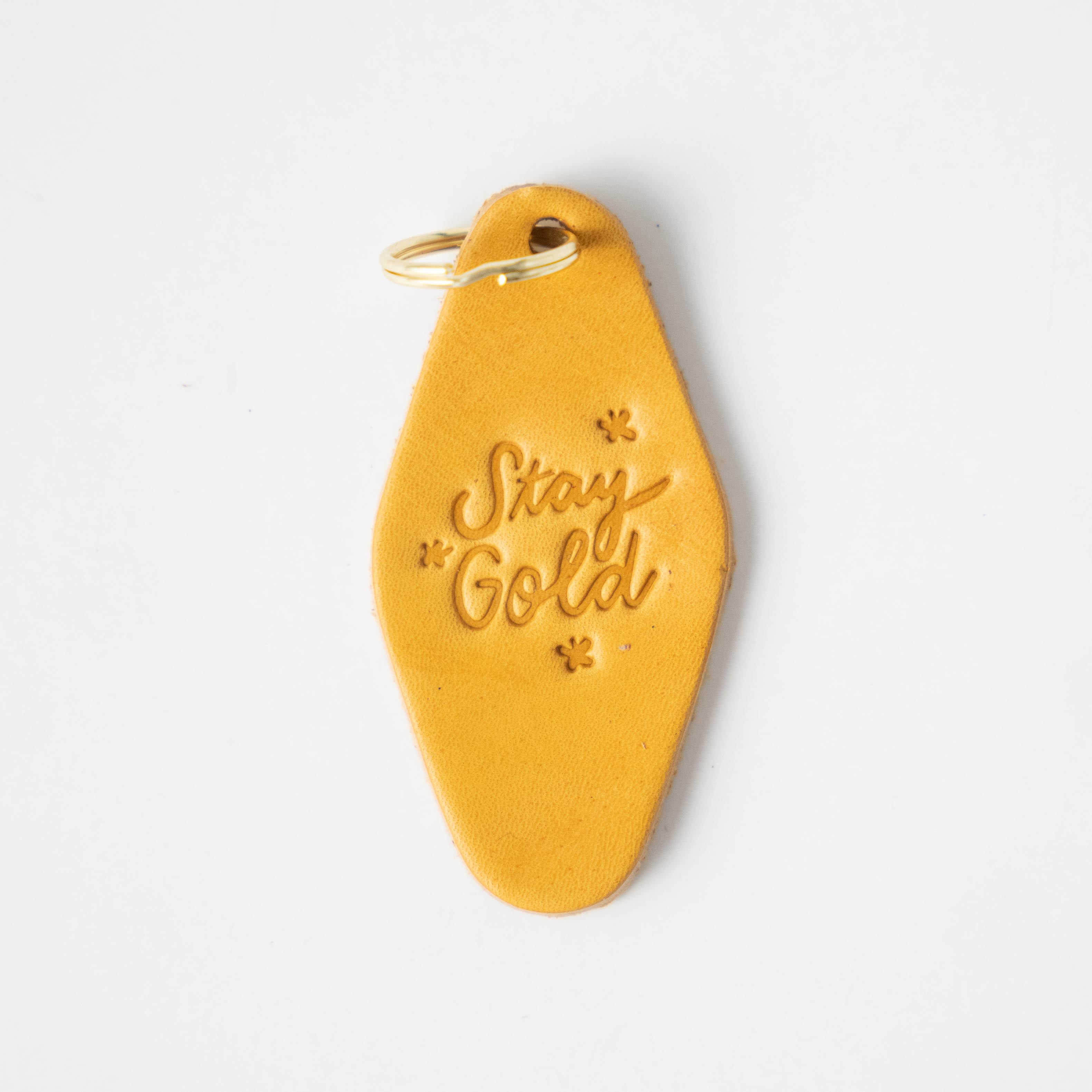 Stay Gold Hotel Key Fob- leather keychain - leather key holder - leather key fob - KMM &amp; Co.