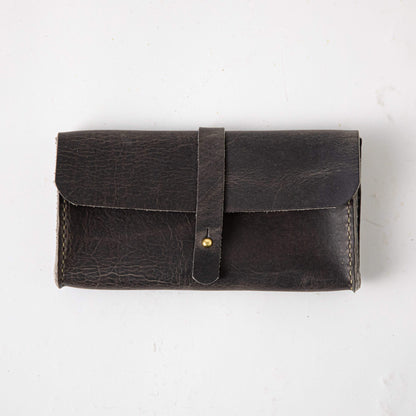 Storm Grey Clutch Wallet- leather clutch bag - leather handmade bags - KMM &amp; Co.