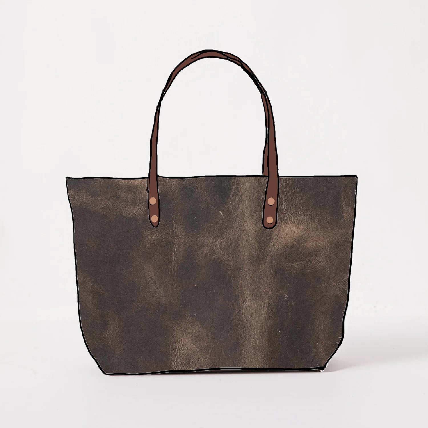 Storm Grey East West Tote- grey handbag handmade in America
