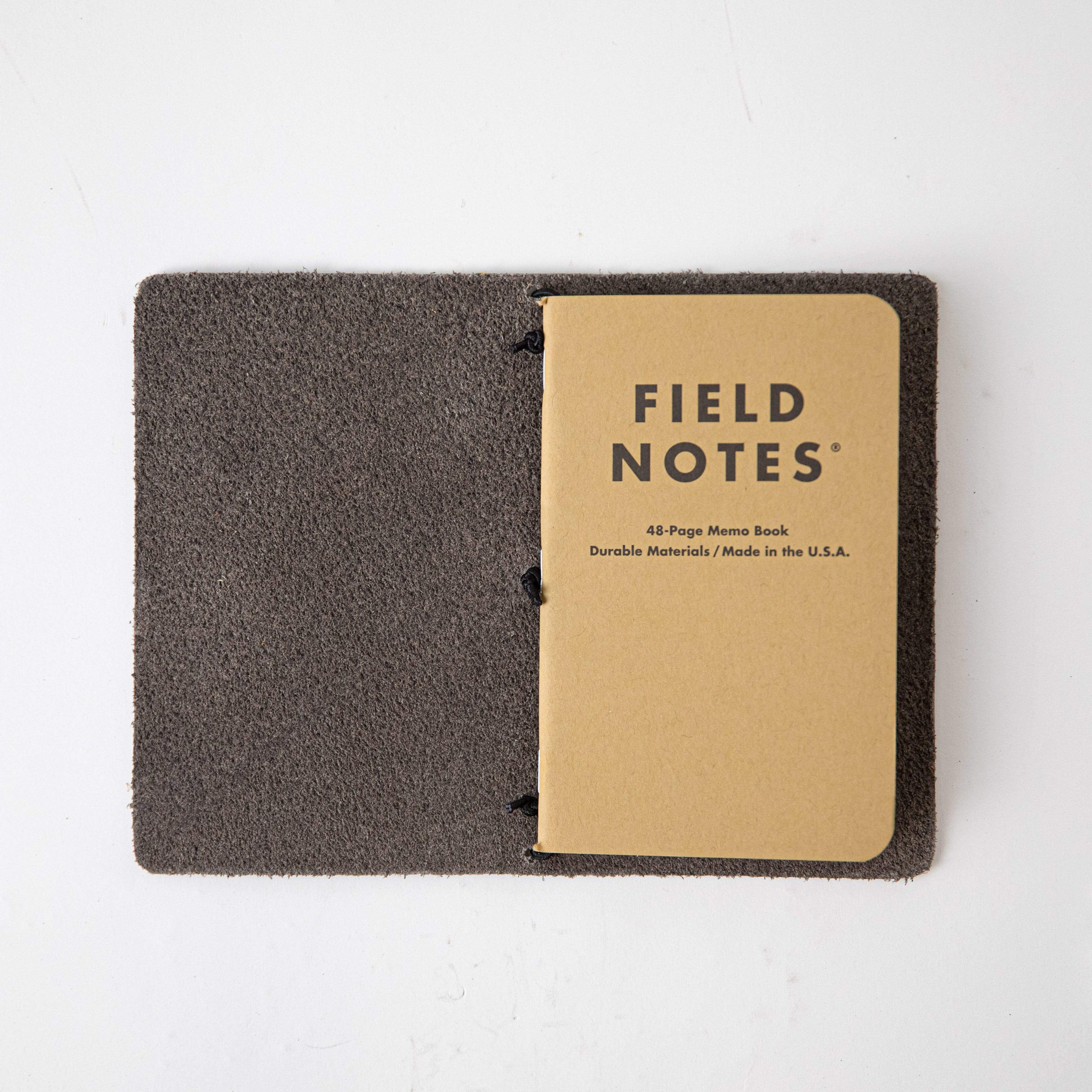 Storm Grey Travel Notebook- leather journal - leather notebook - KMM &amp; Co.