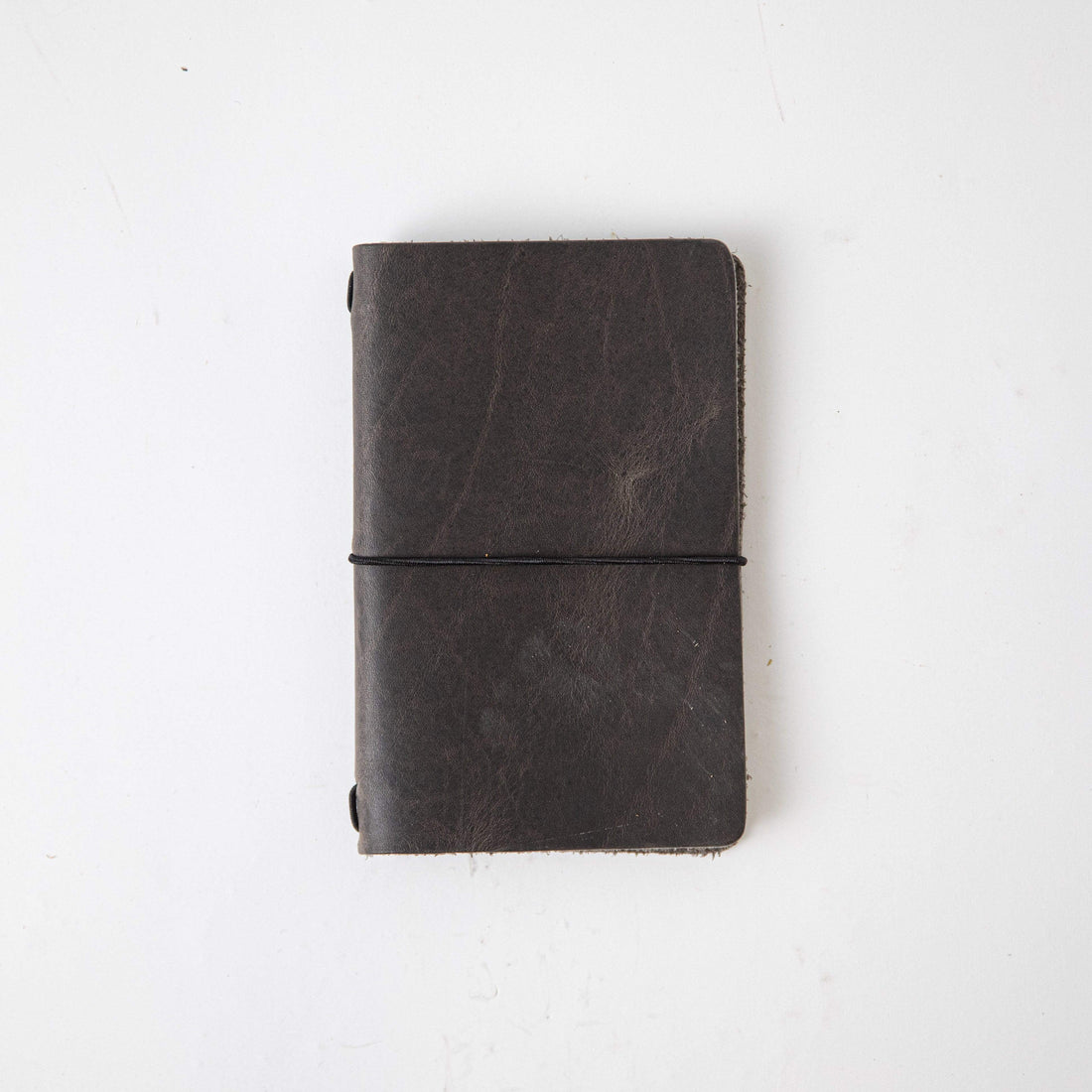 Storm Grey Travel Notebook- leather journal - leather notebook - KMM &amp; Co.