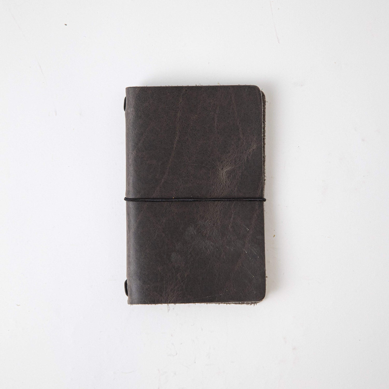 Storm Grey Travel Notebook- leather journal - leather notebook - KMM &amp; Co.