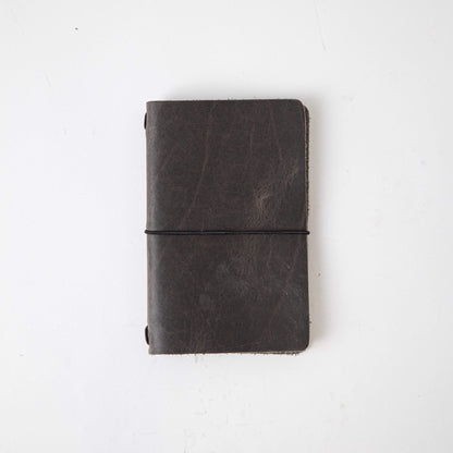 Storm Grey Travel Notebook- leather journal - leather notebook - KMM &amp; Co.