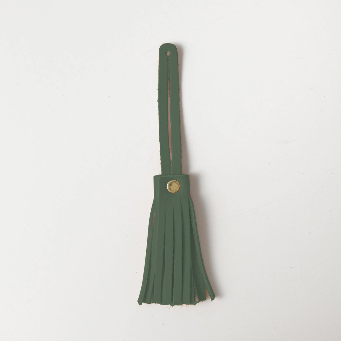 Studio Green Leather Tassel- leather tassel keychain - KMM &amp; Co.