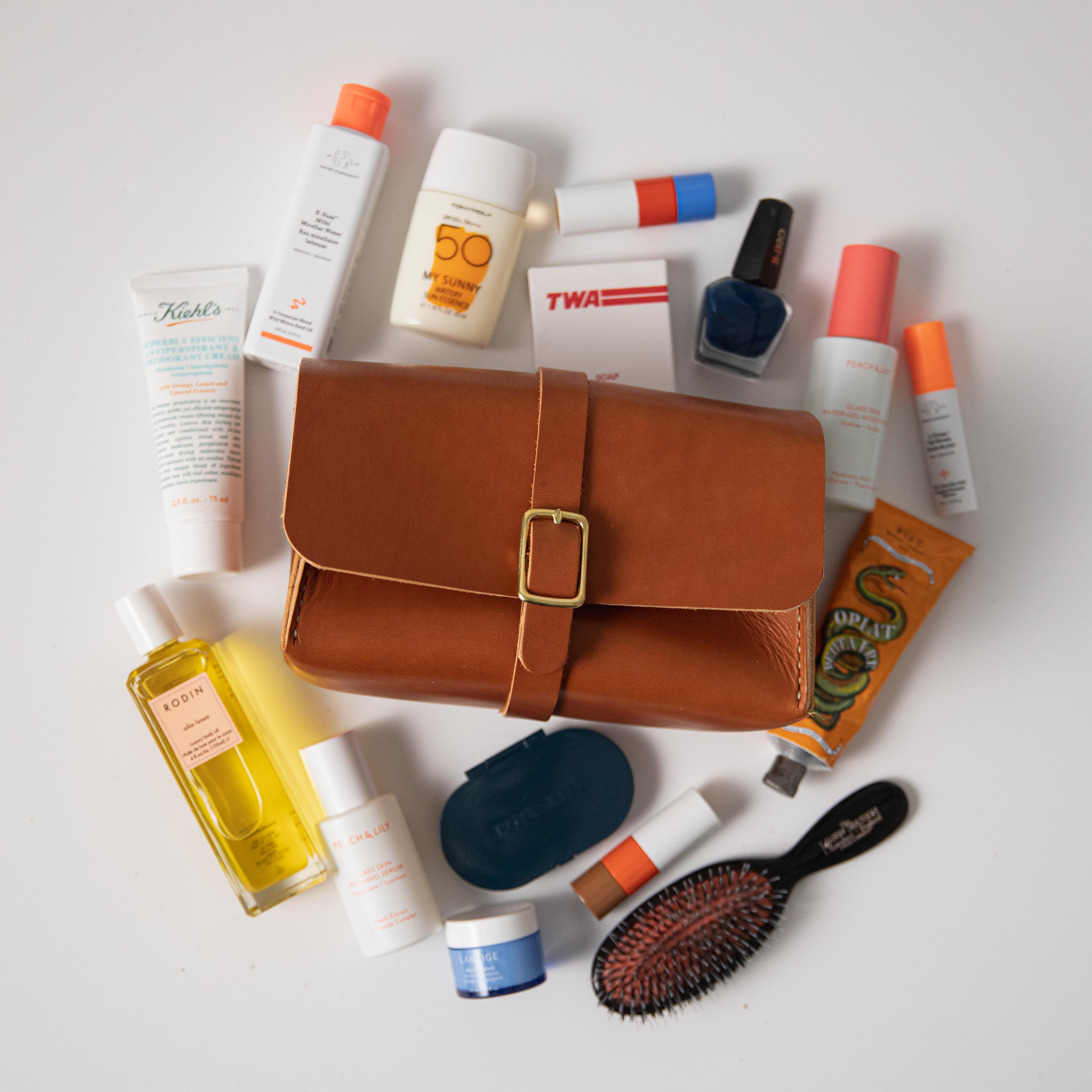 Tan Dopp Kit- mens toiletry bag - KMM &amp; Co.