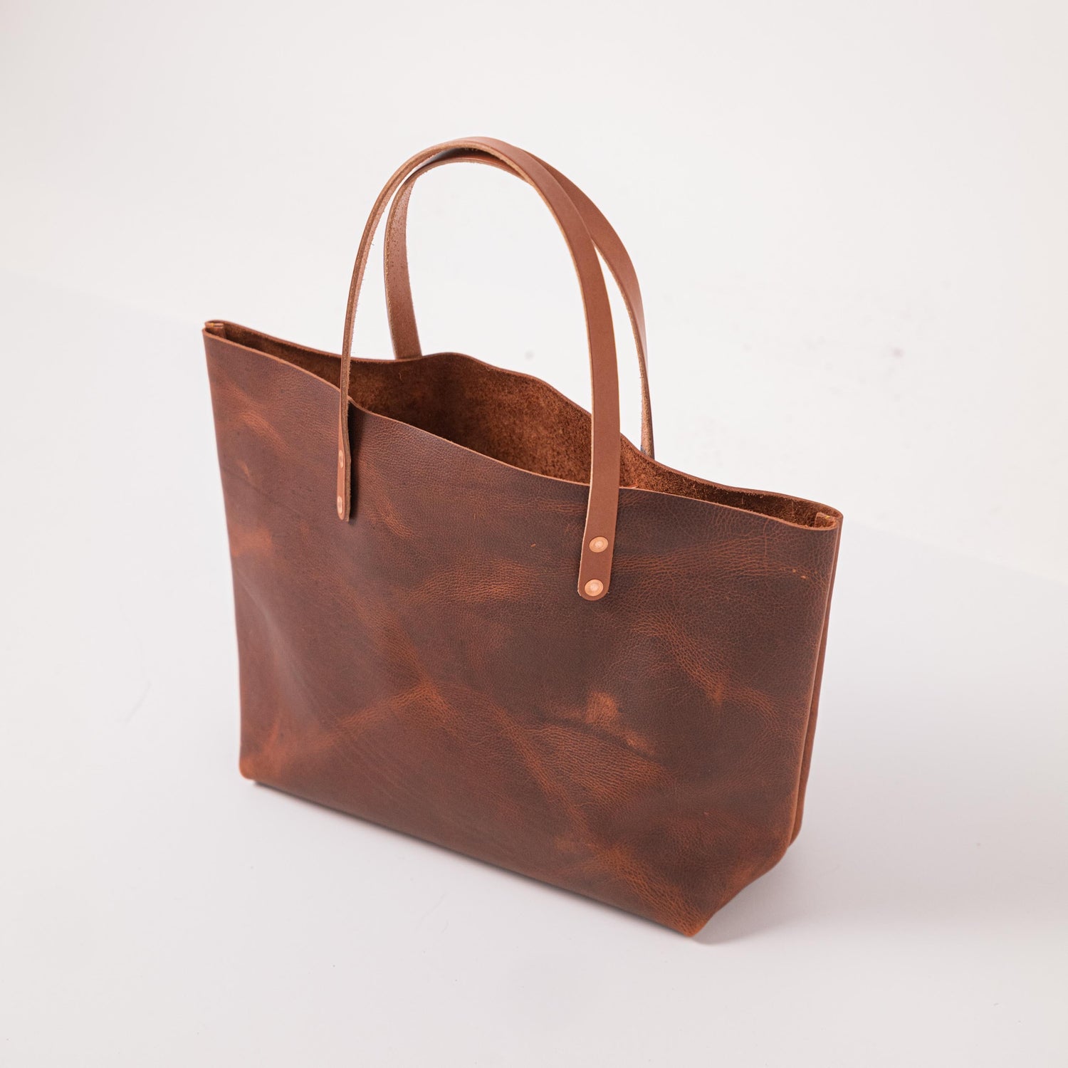 Tan Kodiak East West Tote- tan leather bag handmade in America