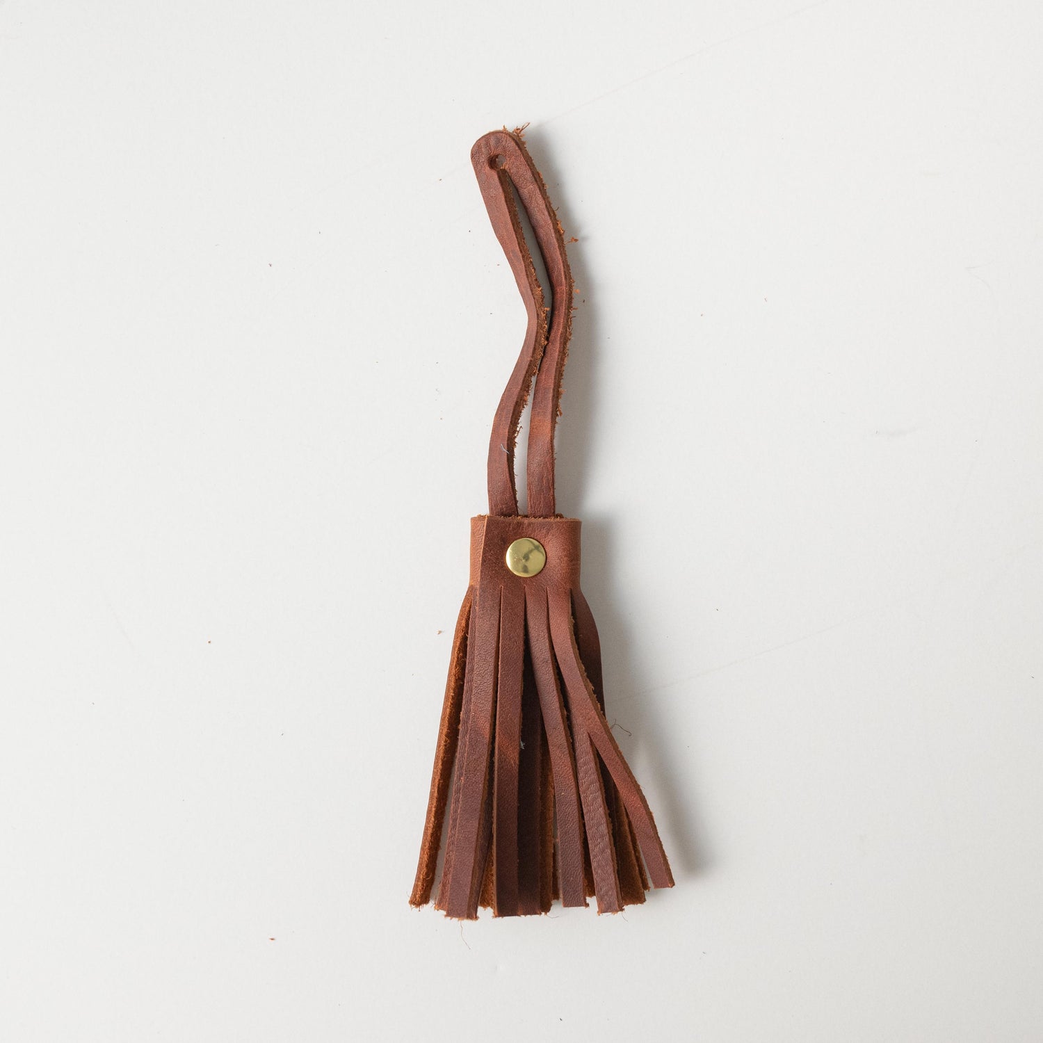 Tan Kodiak Leather Tassel- leather tassel keychain - KMM &amp; Co.