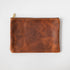 Tan Kodiak Medium Zip Pouch- leather zipper pouch - KMM & Co.