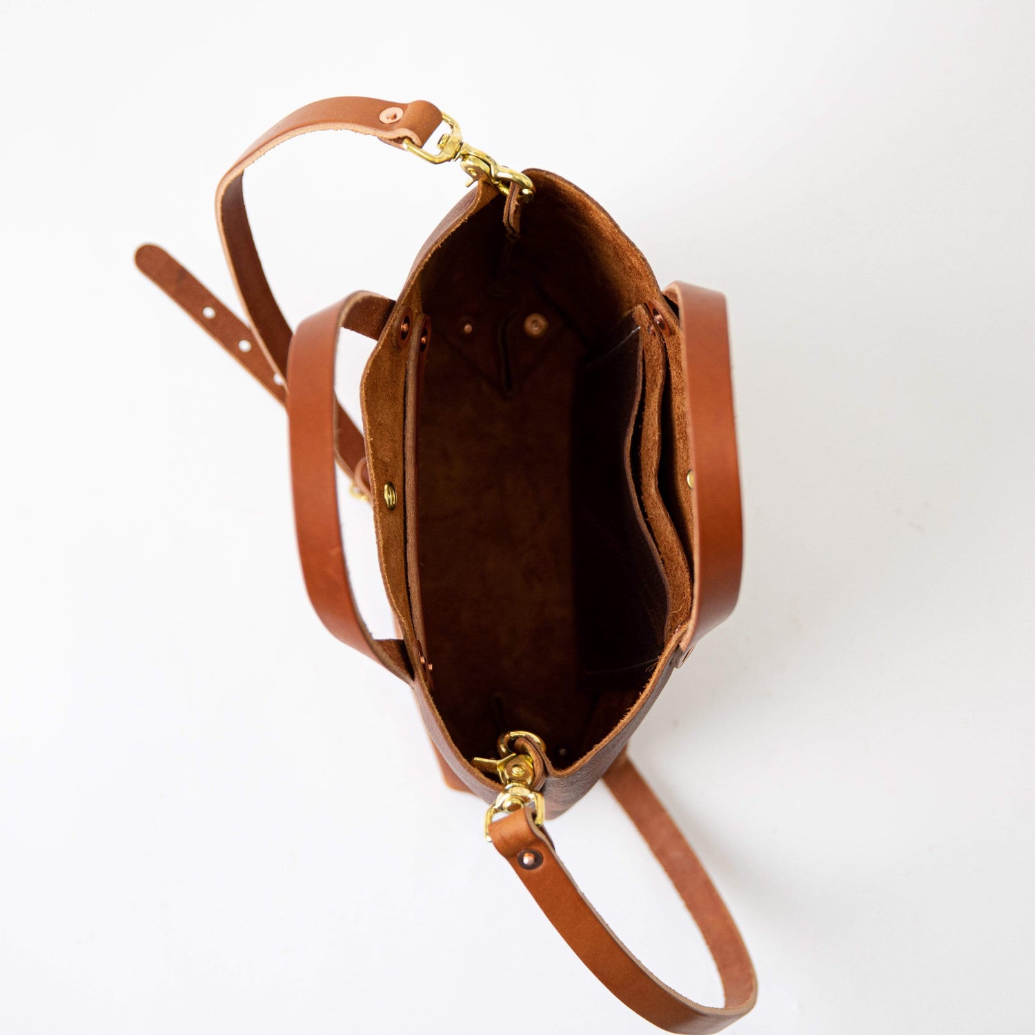 Leather Tote Bag: Brown Kodiak Mini Tote | Leather Bags by KMM & Co. Yes +$50