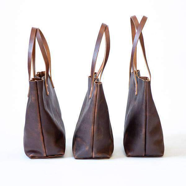 Tan Kodiak Tote- tan leather bag handmade in America