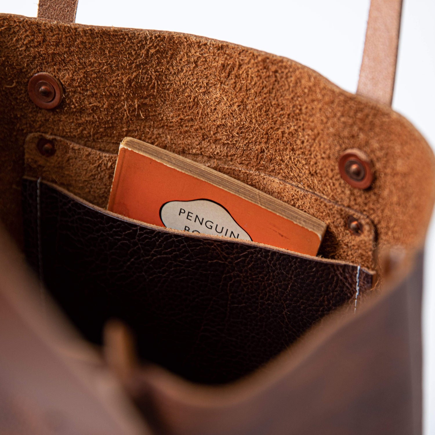 Tan Kodiak Tote- tan leather bag handmade in America