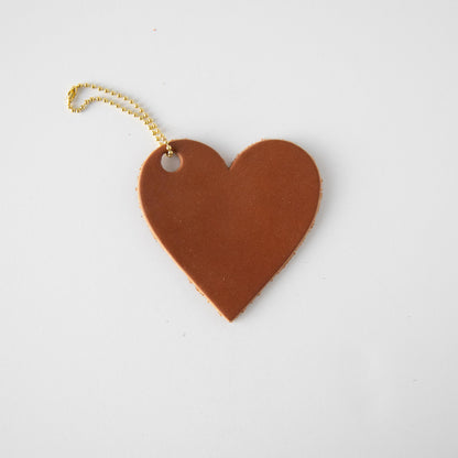 Tan Leather Heart Tag- personalized luggage tags - custom luggage tags - KMM &amp; Co.