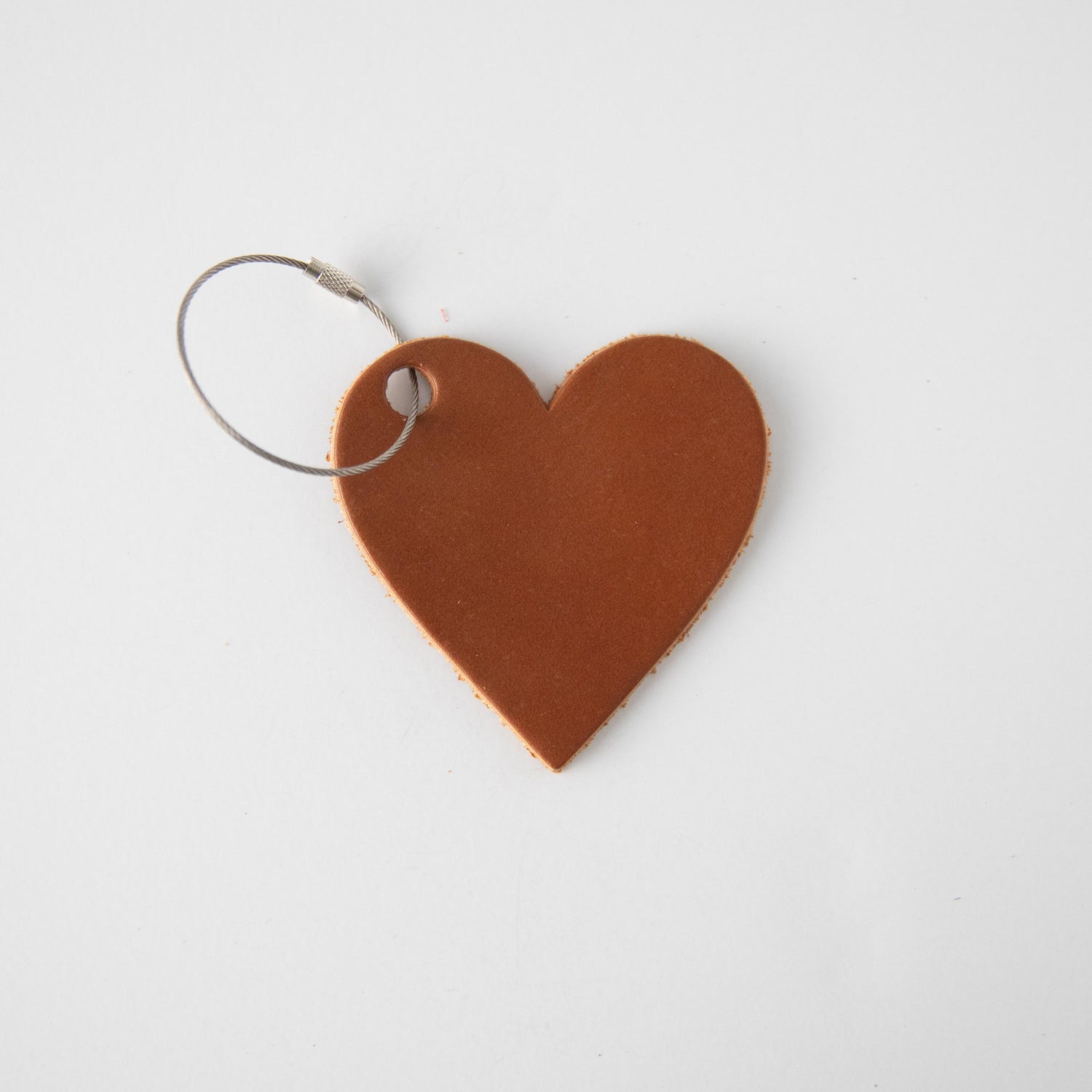 Tan Leather Heart Tag- personalized luggage tags - custom luggage tags - KMM &amp; Co.