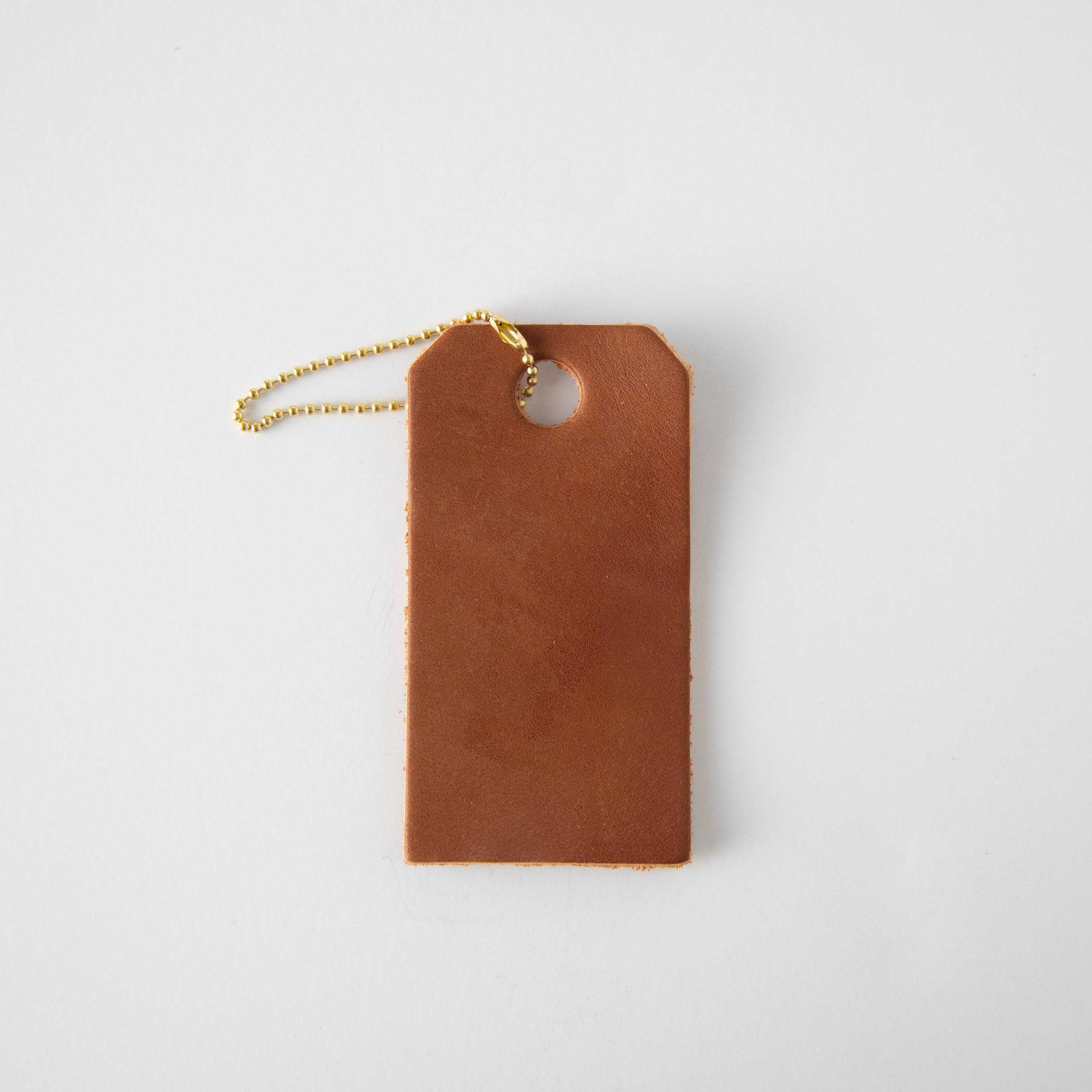 Brown Leather Heart Tag  Leather luggage tag at KMM & Co.