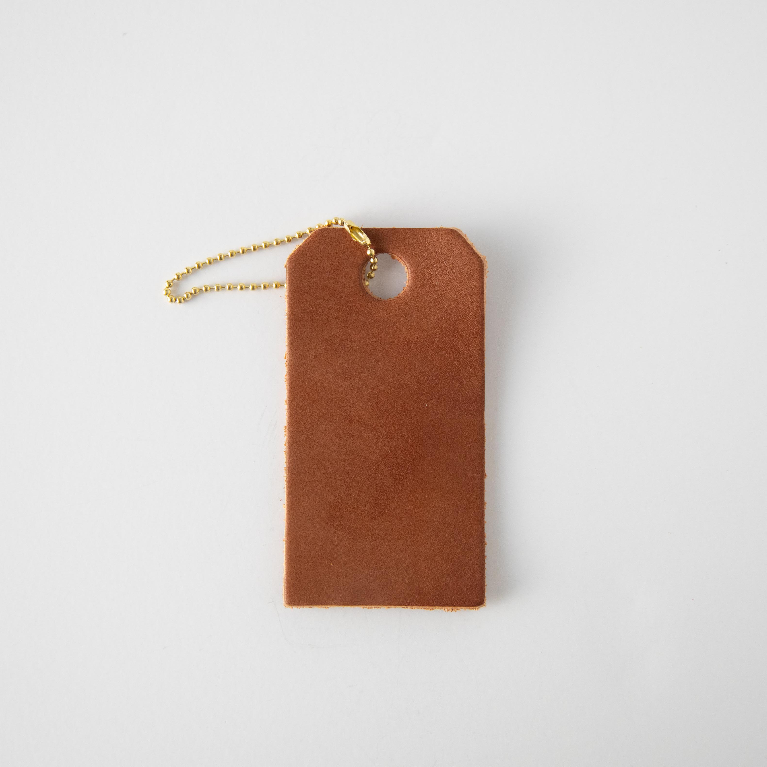 Tan Leather Tag- personalized luggage tags - custom luggage tags - KMM &amp; Co.