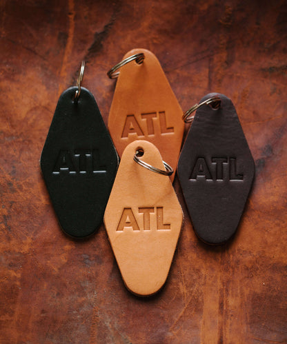 Test Hotel Key Fob- leather keychain - leather key holder - leather key fob - KMM &amp; Co.