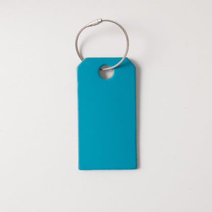 Turquoise Leather Tag- personalized luggage tags - custom luggage tags - KMM &amp; Co.