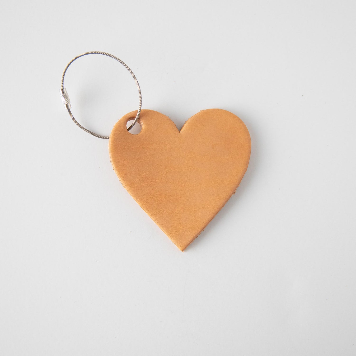 Vegetable Tan Leather Heart Tag- personalized luggage tags - custom luggage tags - KMM &amp; Co.