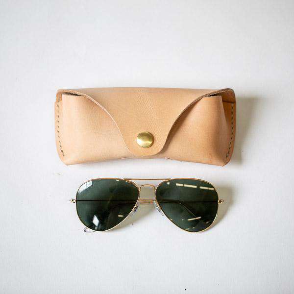 Vegetable Tan Sunglasses Case- leather glasses case - KMM &amp; Co.