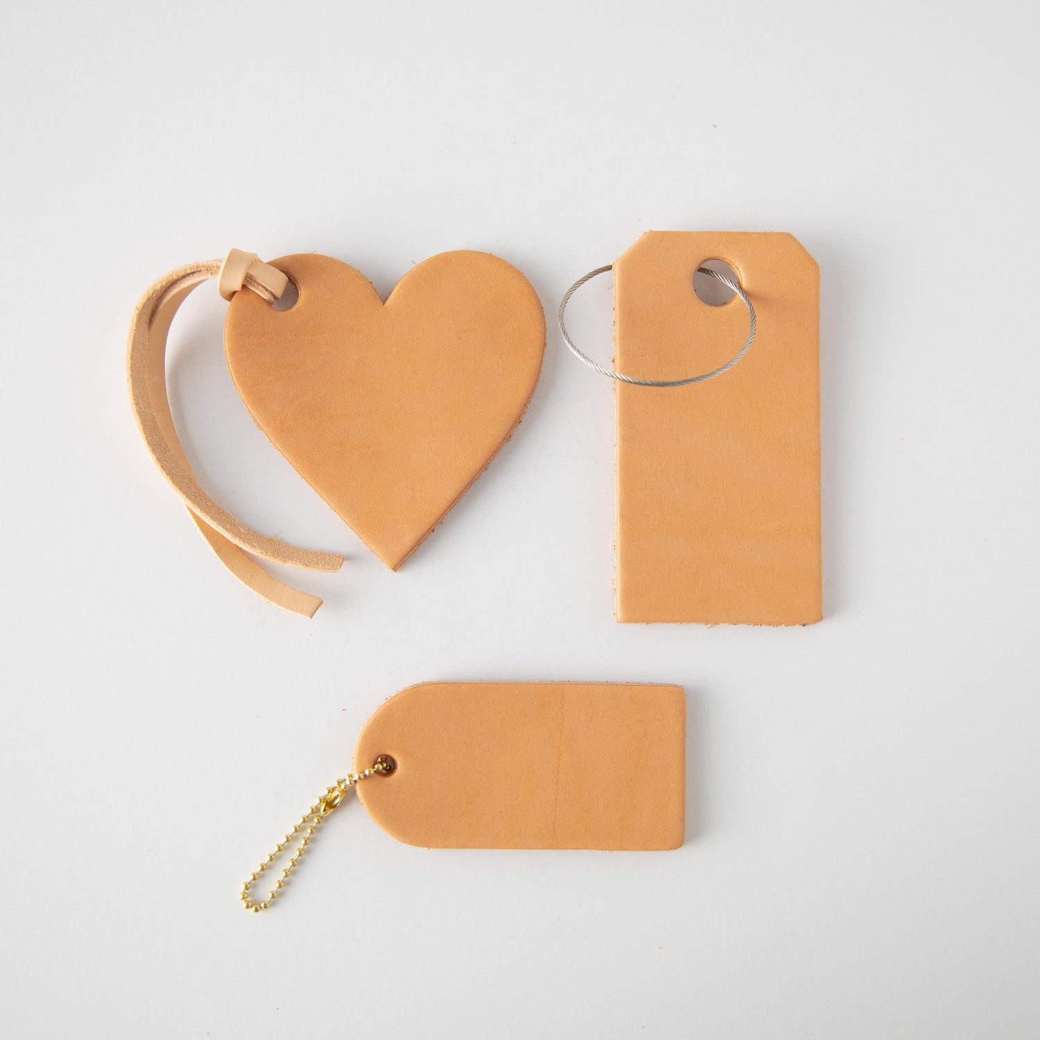 Tan Mini Leather Tag  Leather luggage tags handmade by KMM & Co.