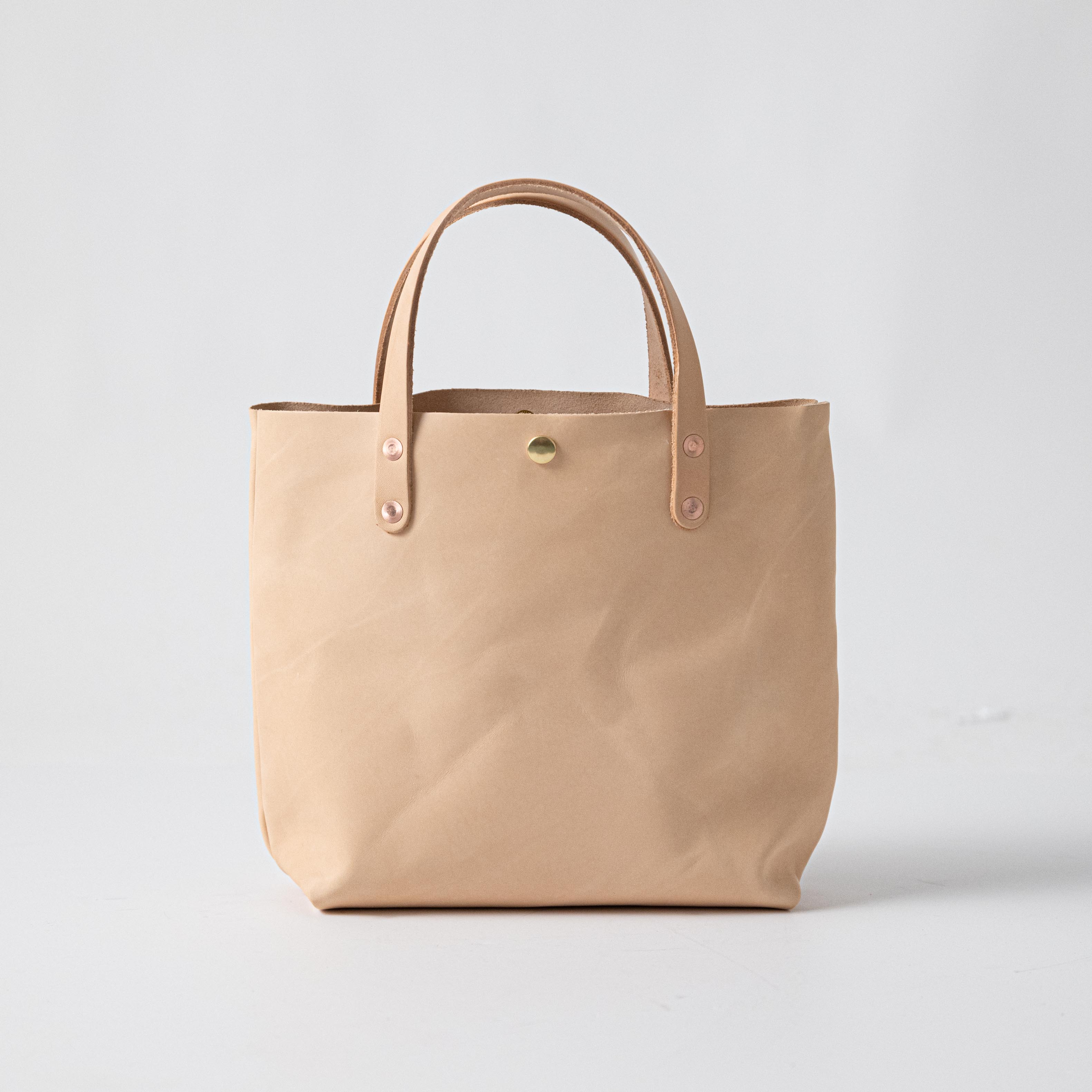 Leather Tote Bag: Vegetable Tan Mini Tote | leather bags KMM & Co.