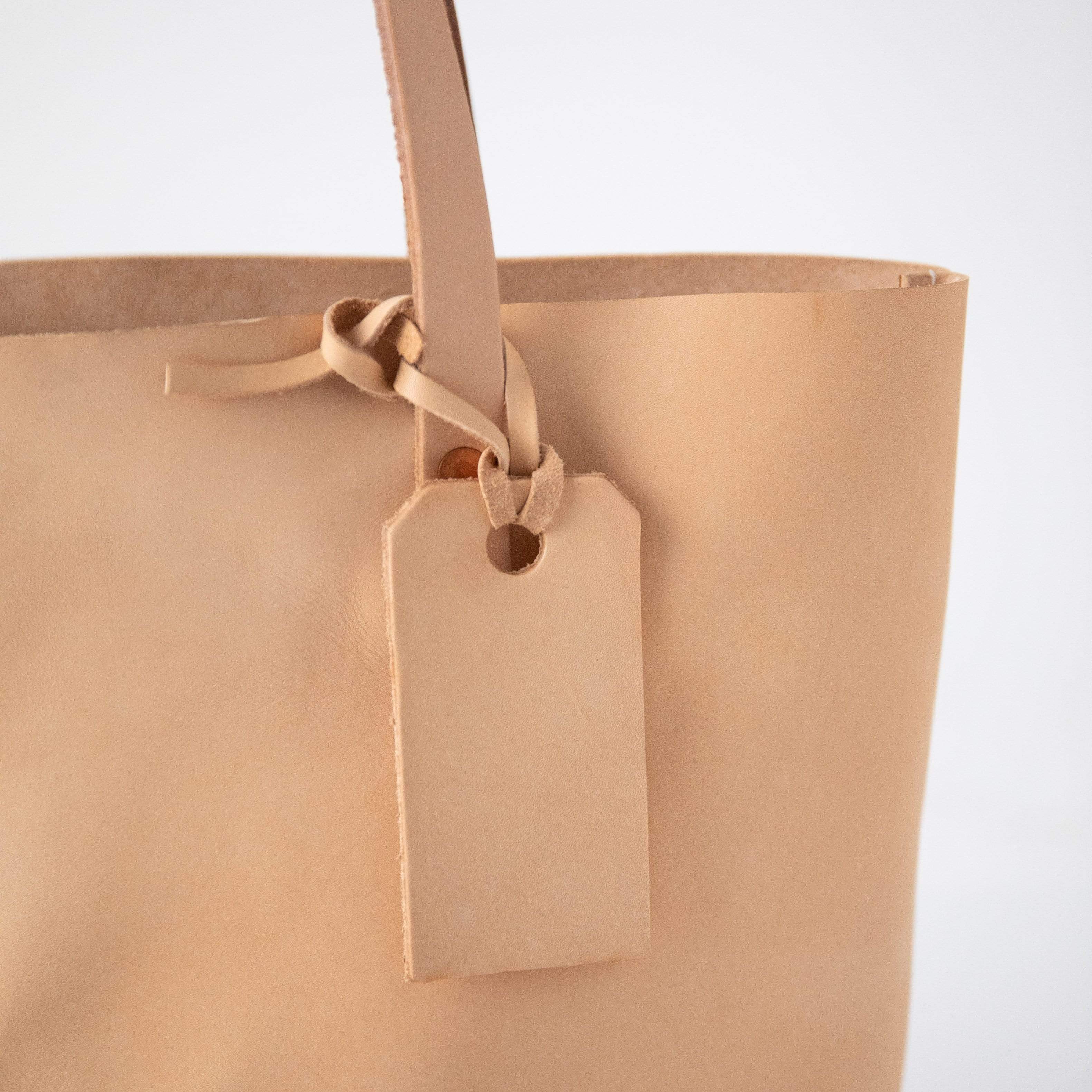 Vegetable Tanned Tote | Vachetta Tote Bag Handmade at KMM & Co. 11-inch +$25 / Crossbody Strap (FINAL Sale) +$65