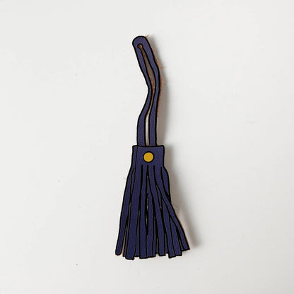 Violet Cypress Leather Tassel- leather tassel keychain - KMM &amp; Co.