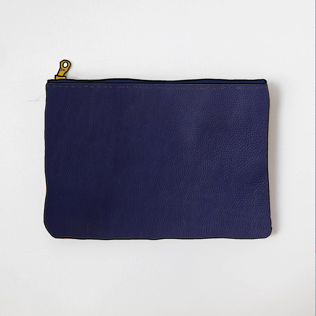 Violet Cypress Medium Zip Pouch- leather zipper pouch - KMM & Co.