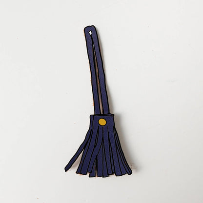 Violet Cypress Mini Tassel- leather tassel keychain - KMM &amp; Co.