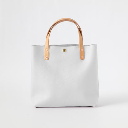 White Italian Pebbled Mini Tote