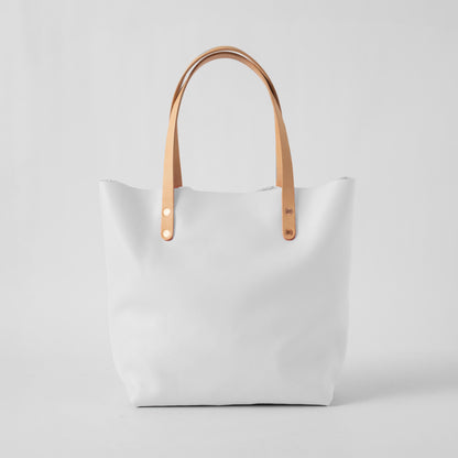 White Italian Pebbled Tote