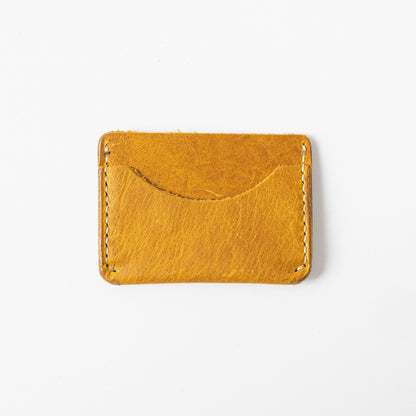 Yellow Bison Card Case- mens leather wallet - leather wallets for women - KMM &amp; Co.