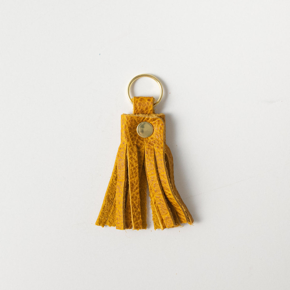 Yellow Bison Tassel Keychain- leather tassel keychain - KMM &amp; Co.