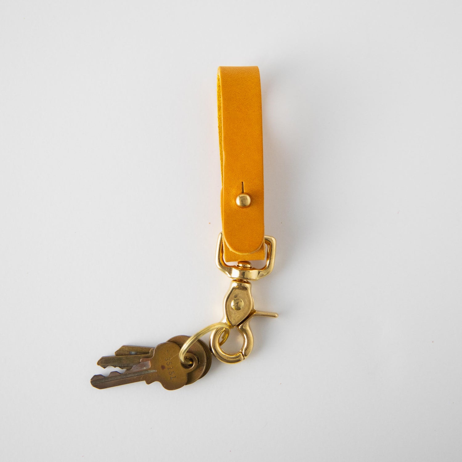 Yellow Key Lanyard- leather keychain for men and women - KMM &amp; Co.