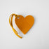 Yellow Leather Heart Tag- personalized luggage tags - custom luggage tags - KMM & Co.