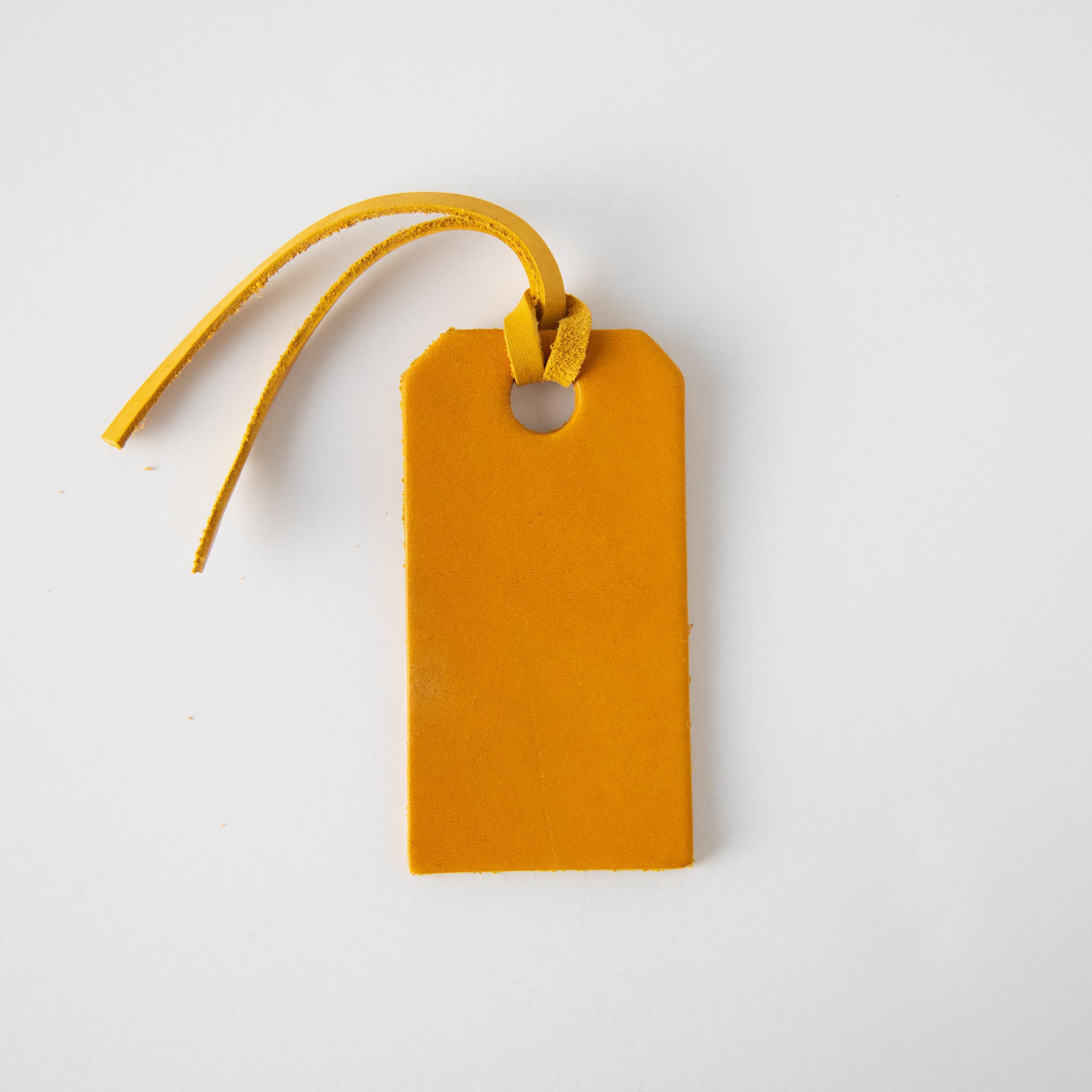 Yellow Leather Tag- personalized luggage tags - custom luggage tags - KMM &amp; Co.