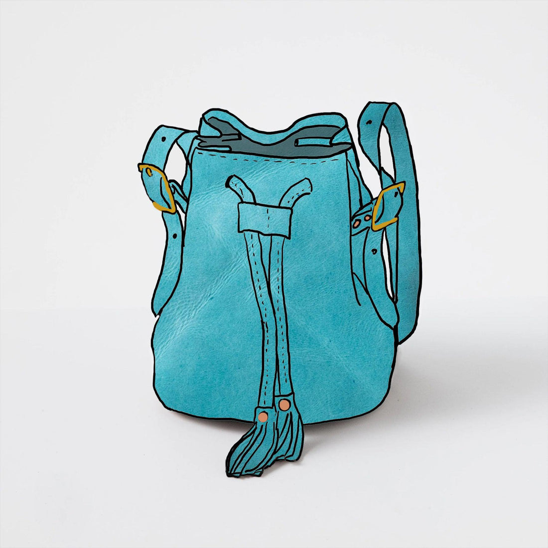 Scratch-and-Dent Aegean Blue Bucket Bag