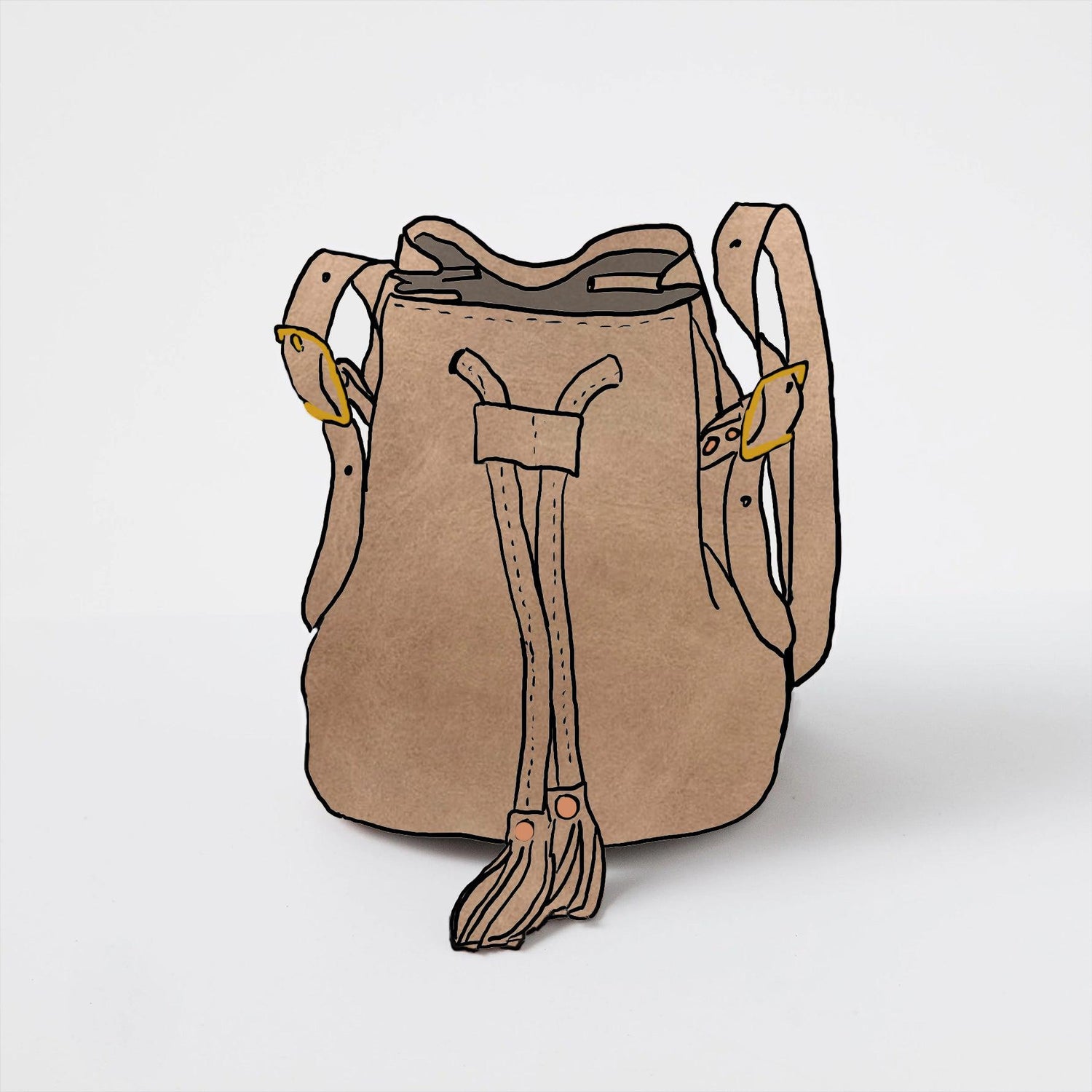Scratch-and-Dent Beige Bucket Bag