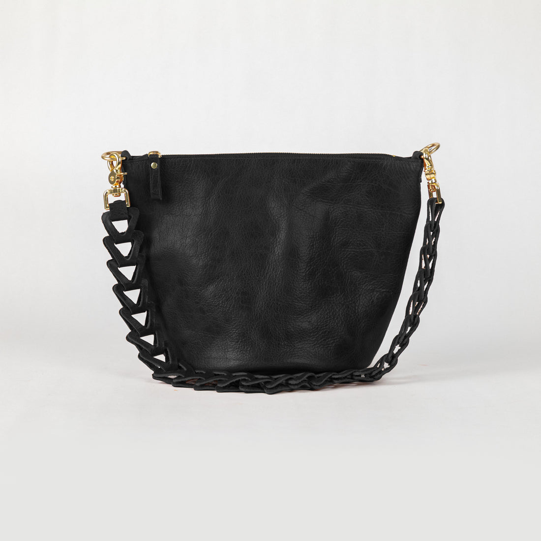 Black Navajo Bison Mini Zip-Top Bucket Bag