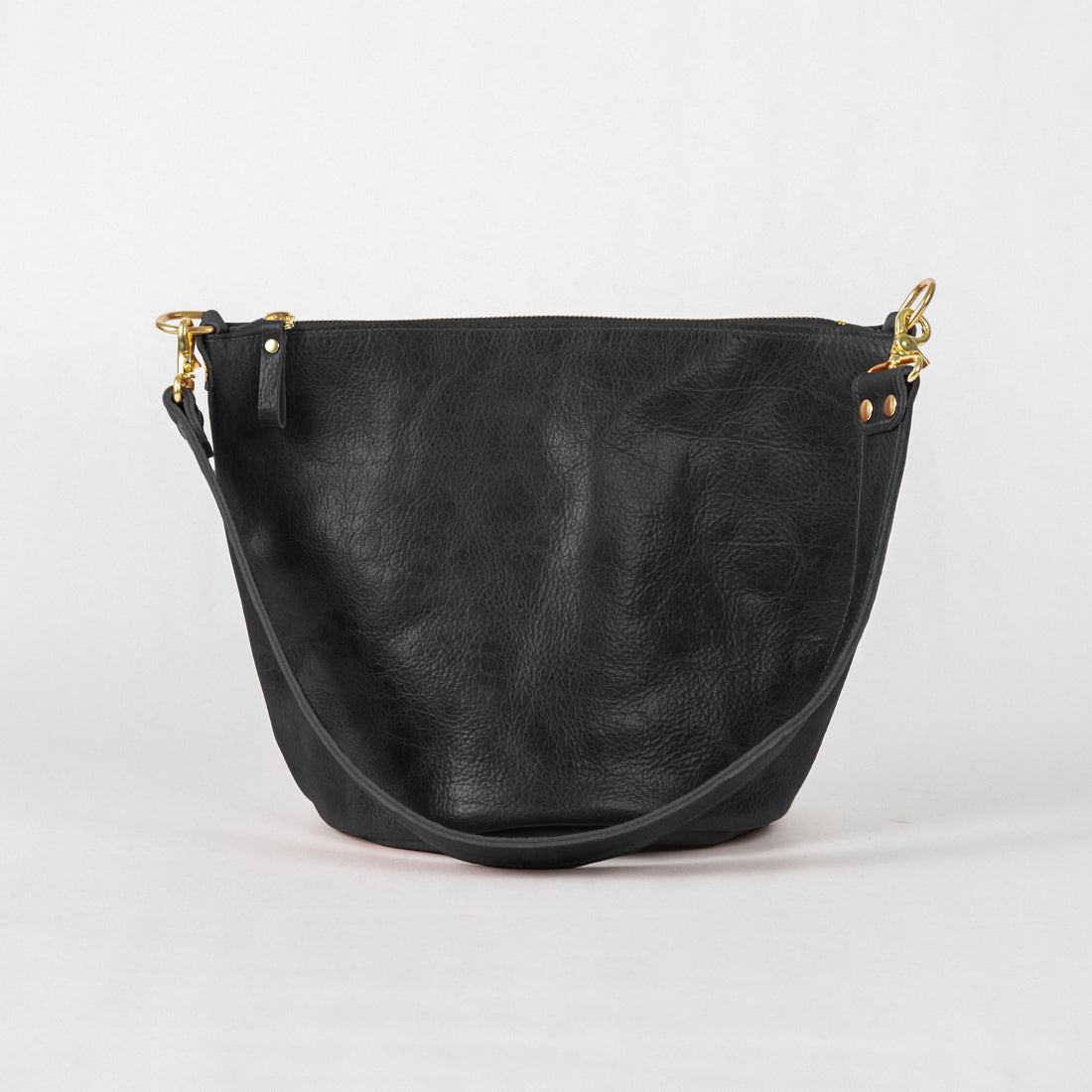 Black Navajo Bison Zip-Top Bucket Bag