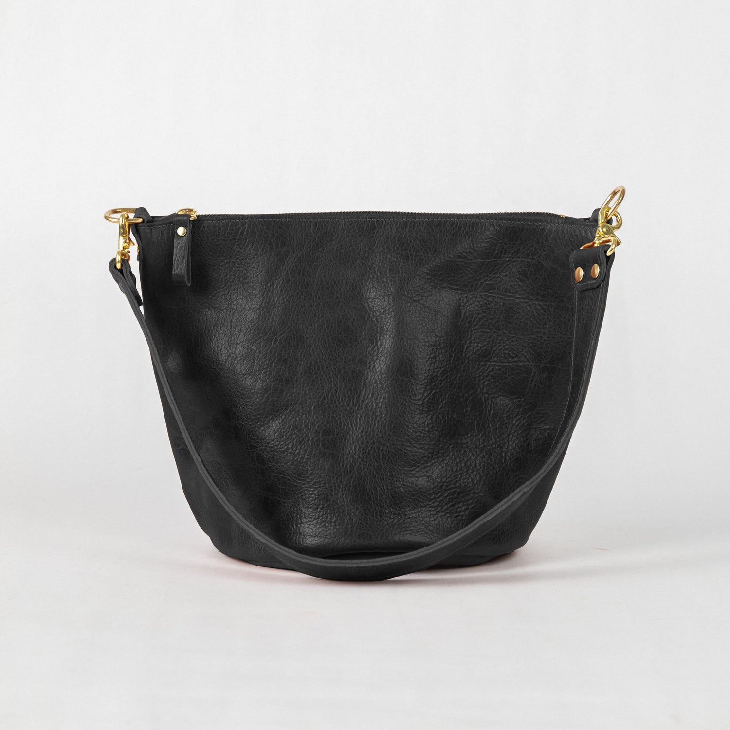 Black Navajo Bison Zip-Top Bucket Bag