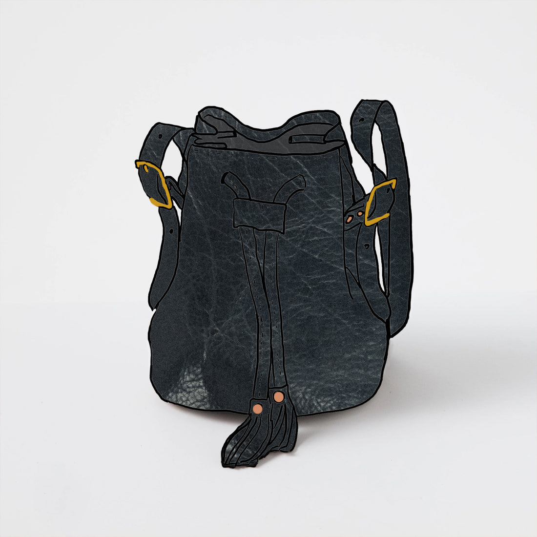 Black Navajo Bison Bucket Bag