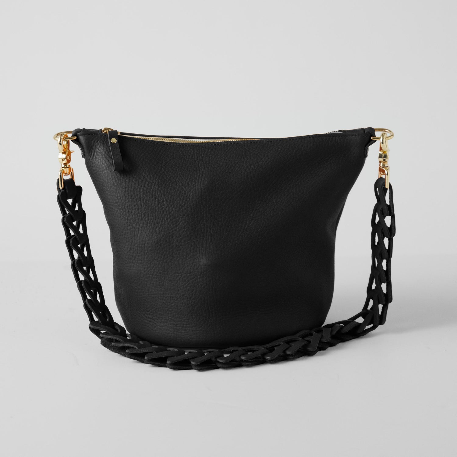 Black Cypress Zip-Top Bucket Bag