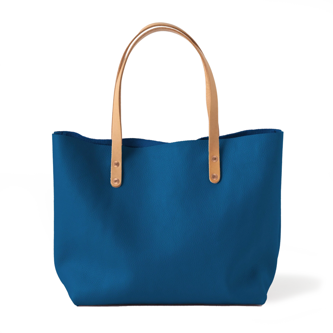 Blue Italian Pebbled East West Tote