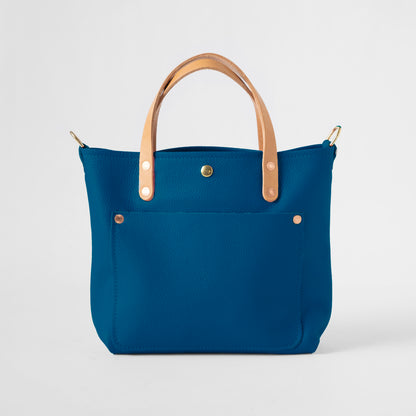 Blue Italian Pebbled Mini Travel Tote