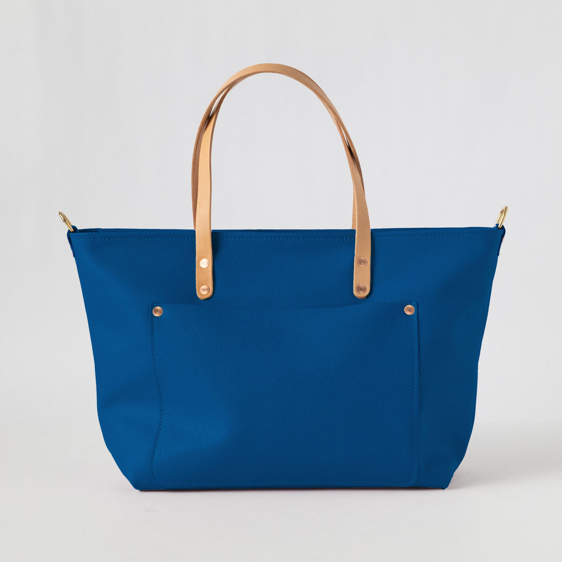 Blue Italian Pebbled Market Tote