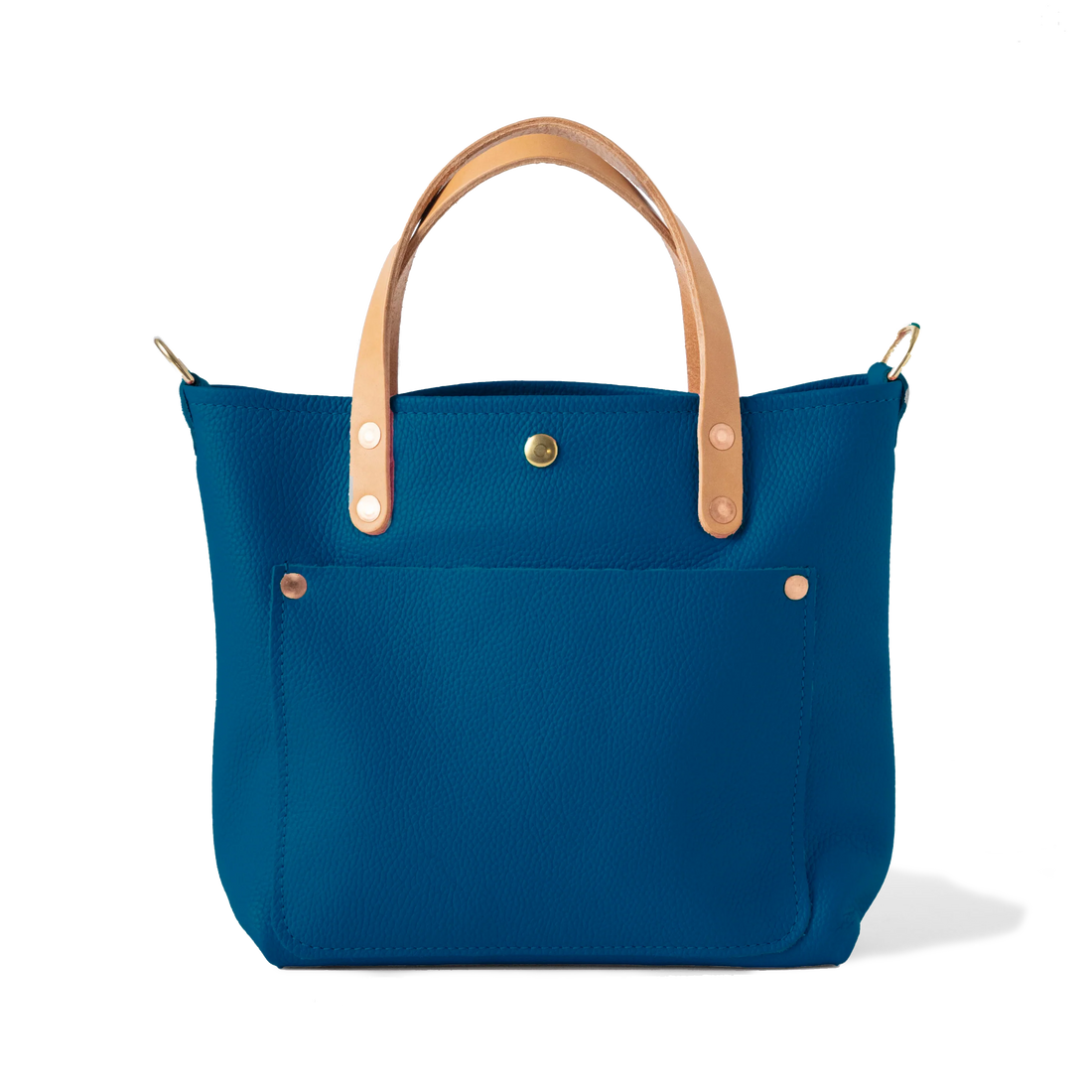 Blue Italian Pebbled Mini Travel Tote